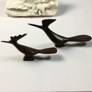 Road Runners (Pair) Hand Sculpted From Iron Wood